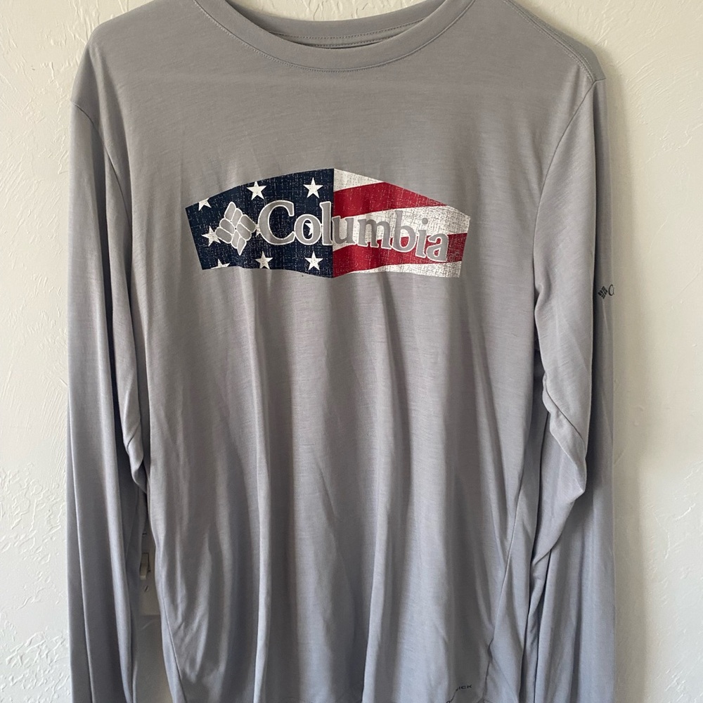 Columbia Men's Patriotic Gray Long Sleeve Tee‎